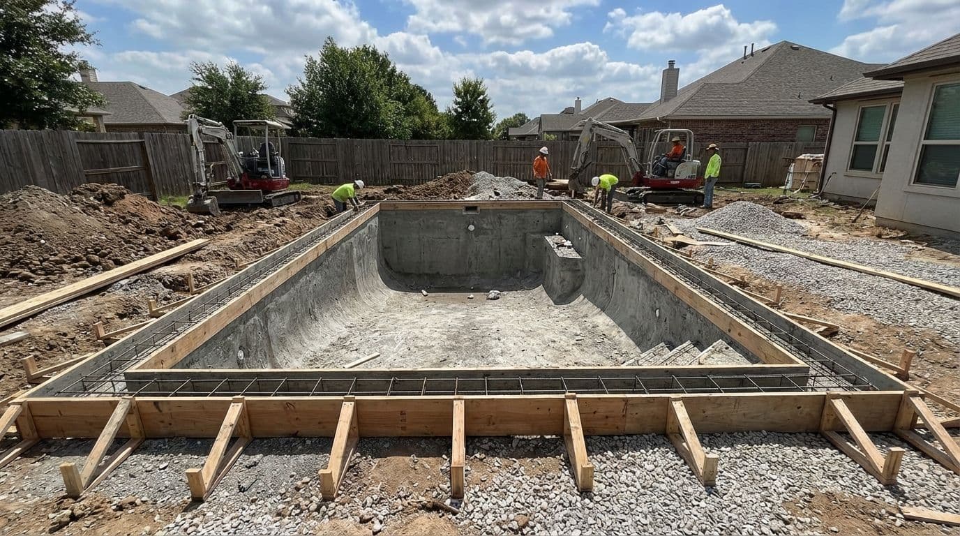 piscine béton 8x4 en construction